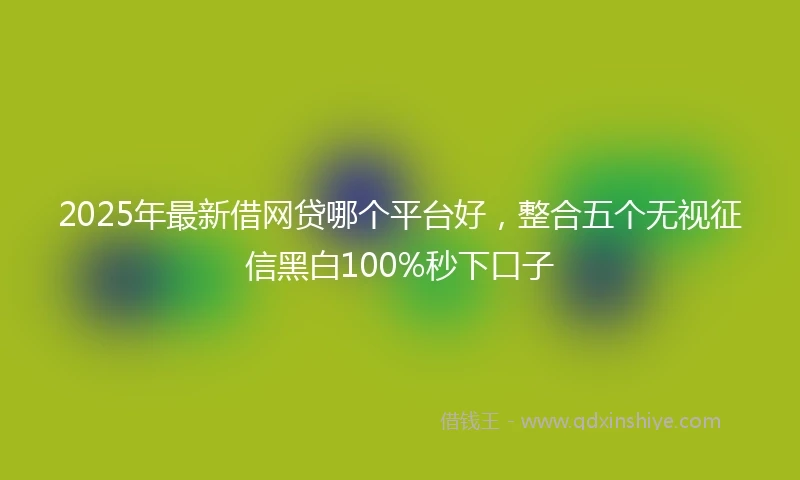 2025年最新借网贷哪个平台好，整合五个无视征信黑白100%秒下口子