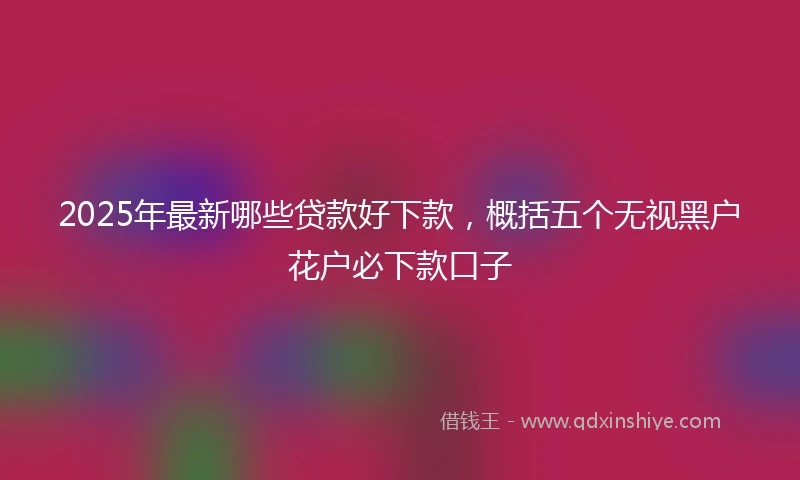 2025年最新哪些贷款好下款，概括五个无视黑户花户必下款口子