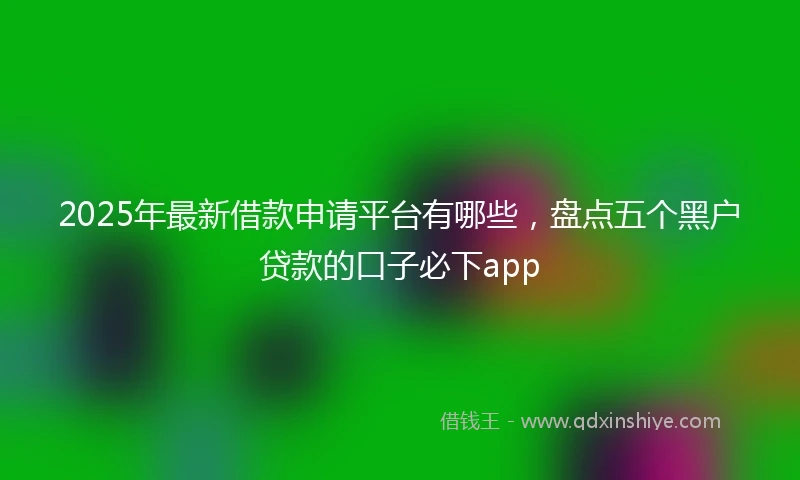 2025年最新借款申请平台有哪些，盘点五个黑户贷款的口子必下app