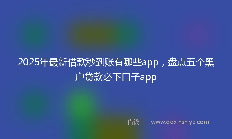 2025年最新借款秒到账有哪些app，盘点五个黑户贷款必下口子app