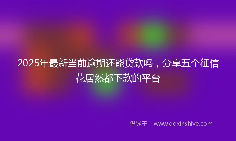 2025年最新当前逾期还能贷款吗，分享五个征信花居然都下款的平台