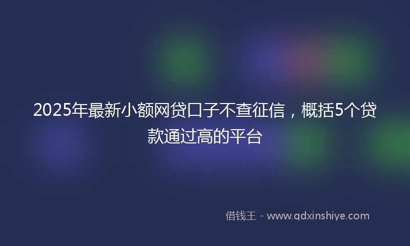 2025年最新小额网贷口子不查征信，概括5个贷款通过高的平台
