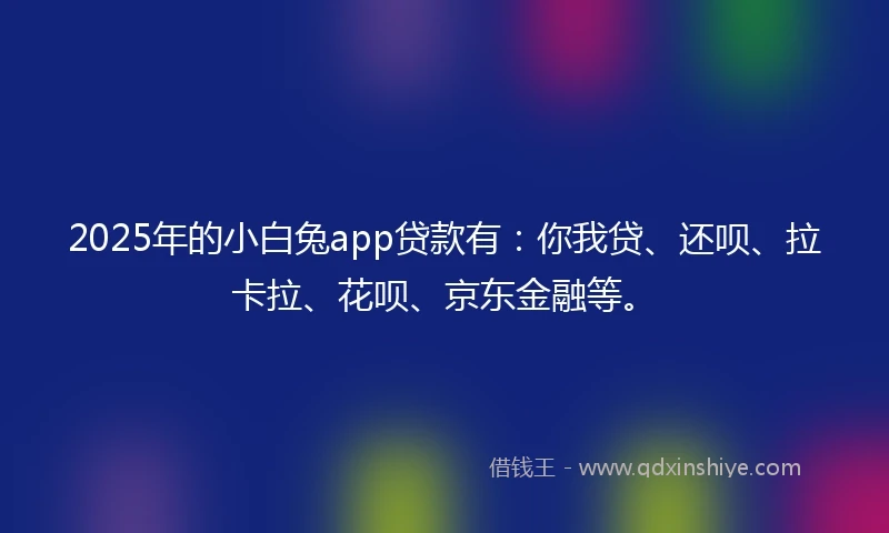 2025年的小白兔app贷款有：你我贷、还呗、拉卡拉、花呗、京东金融等。