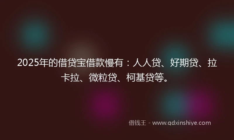 2025年的借贷宝借款慢有：人人贷、好期贷、拉卡拉、微粒贷、柯基贷等。