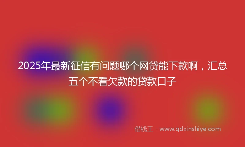 2025年最新征信有问题哪个网贷能下款啊，汇总五个不看欠款的贷款口子