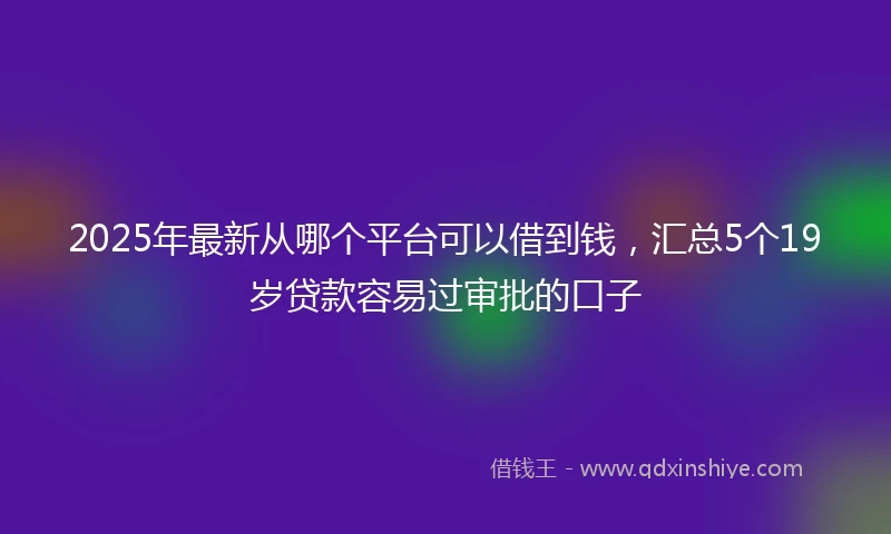 2025年最新从哪个平台可以借到钱，汇总5个19岁贷款容易过审批的口子
