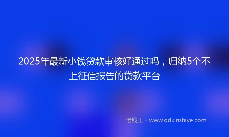 2025年最新小钱贷款审核好通过吗，归纳5个不上征信报告的贷款平台