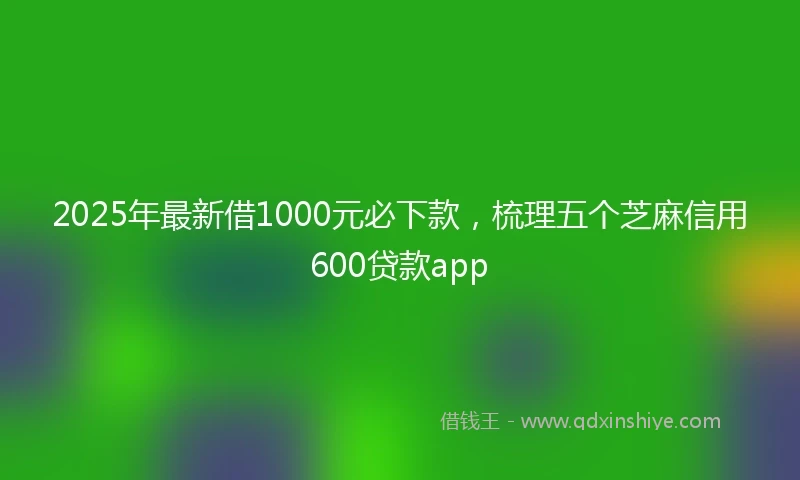 2025年最新借1000元必下款，梳理五个芝麻信用600贷款app