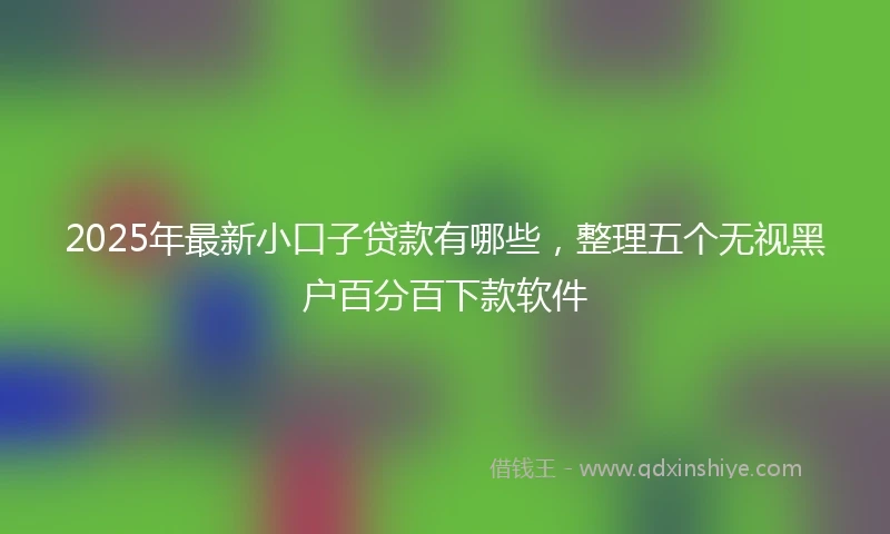 2025年最新小口子贷款有哪些，整理五个无视黑户百分百下款软件