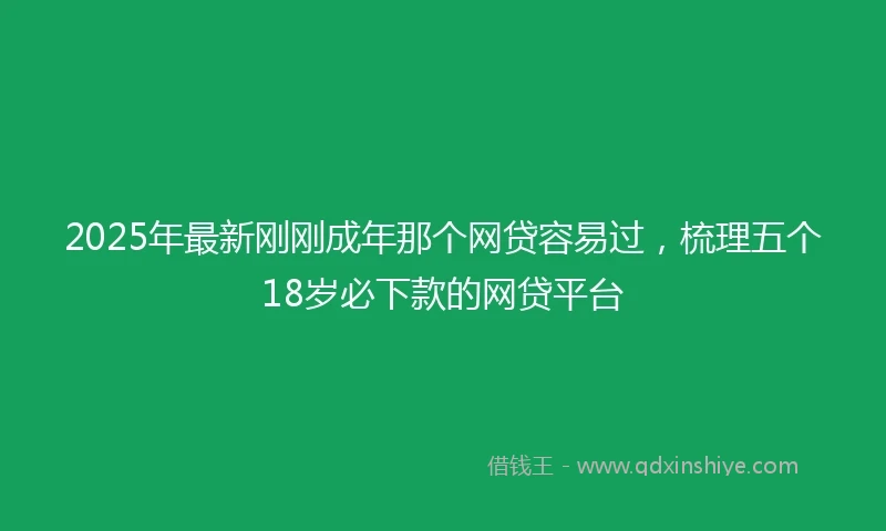 2025年最新刚刚成年那个网贷容易过，梳理五个18岁必下款的网贷平台
