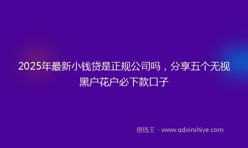 2025年最新小钱贷是正规公司吗，分享五个无视黑户花户必下款口子