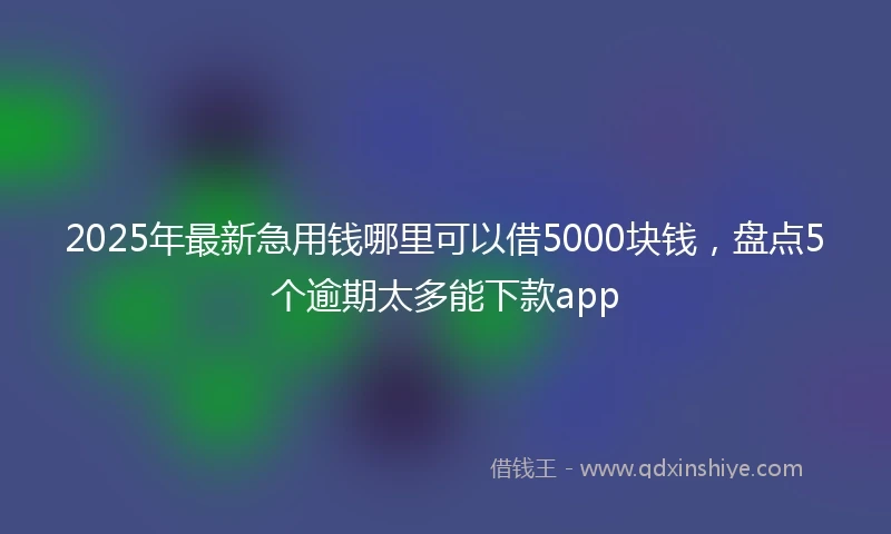 2025年最新急用钱哪里可以借5000块钱，盘点5个逾期太多能下款app