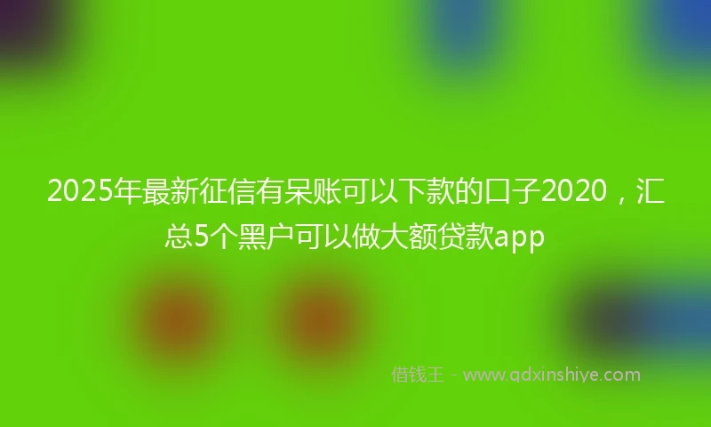 2025年最新征信有呆账可以下款的口子2020，汇总5个黑户可以做大额贷款app