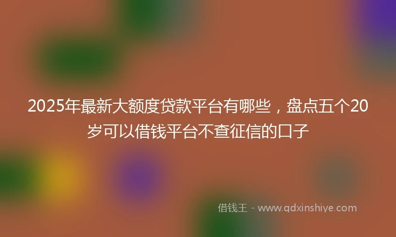 2025年最新大额度贷款平台有哪些，盘点五个20岁可以借钱平台不查征信的口子