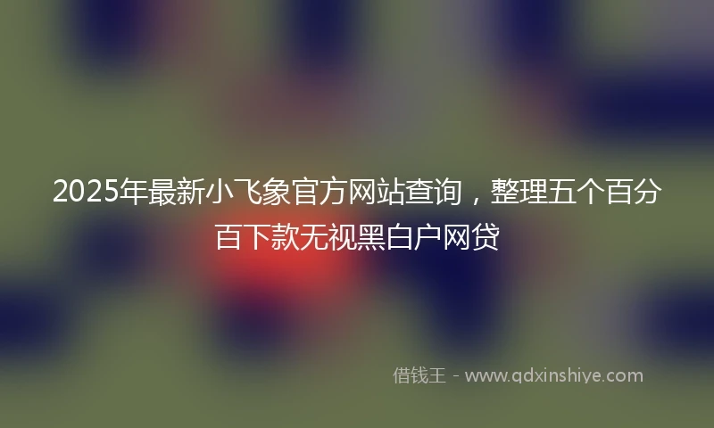 2025年最新小飞象官方网站查询，整理五个百分百下款无视黑白户网贷
