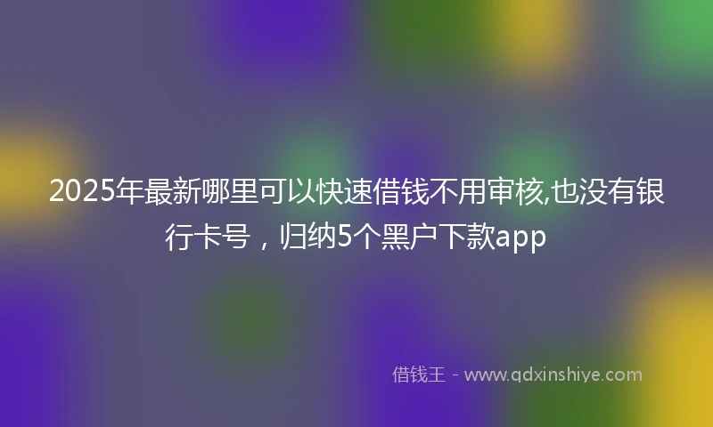2025年最新哪里可以快速借钱不用审核,也没有银行卡号，归纳5个黑户下款app