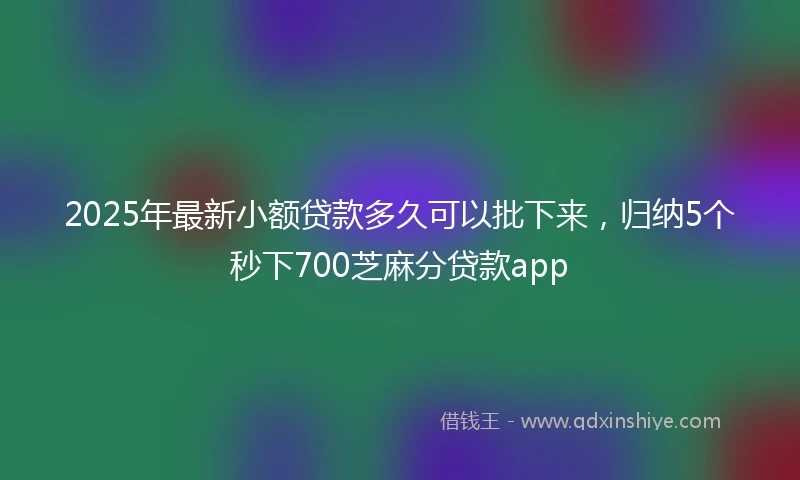 2025年最新小额贷款多久可以批下来，归纳5个秒下700芝麻分贷款app