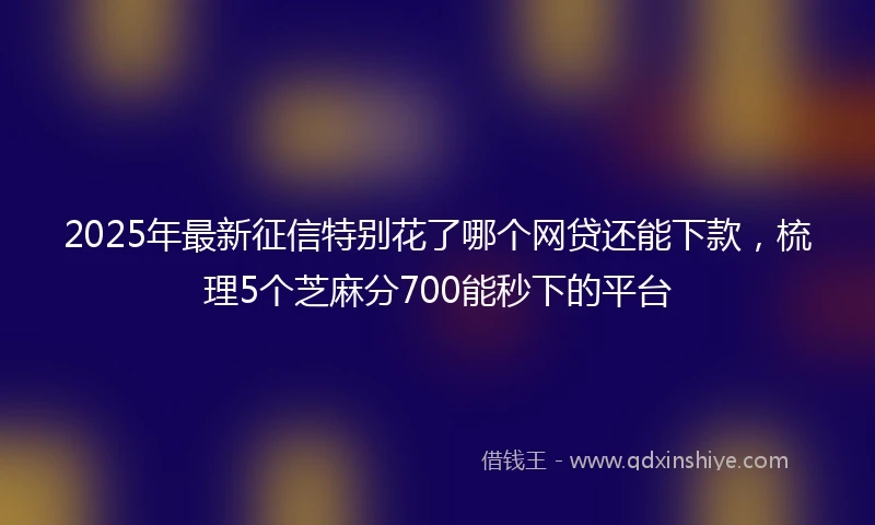 2025年最新征信特别花了哪个网贷还能下款，梳理5个芝麻分700能秒下的平台