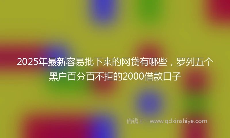 2025年最新容易批下来的网贷有哪些，罗列五个黑户百分百不拒的2000借款口子