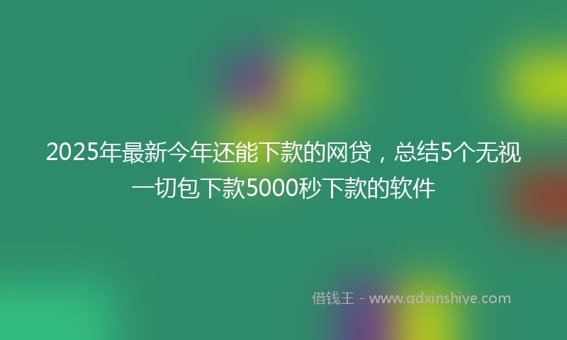 2025年最新今年还能下款的网贷，总结5个无视一切包下款5000秒下款的软件