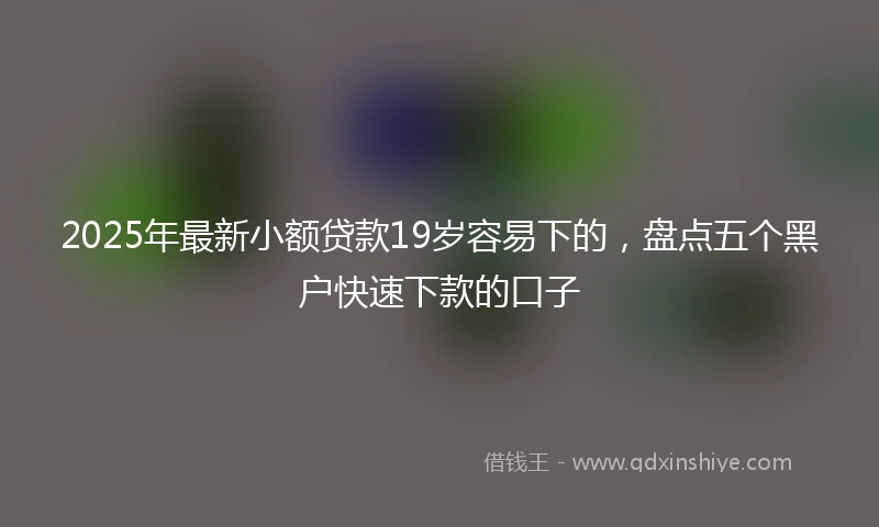 2025年最新小额贷款19岁容易下的，盘点五个黑户快速下款的口子
