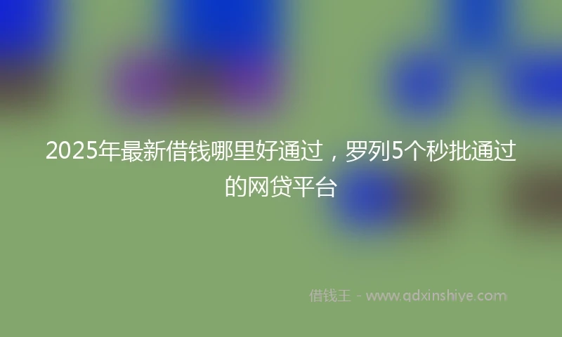 2025年最新借钱哪里好通过，罗列5个秒批通过的网贷平台