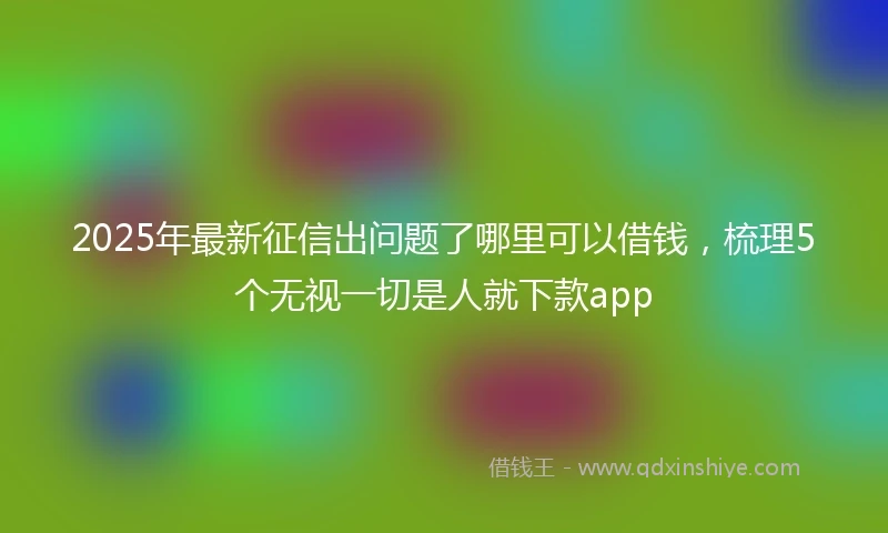 2025年最新征信出问题了哪里可以借钱，梳理5个无视一切是人就下款app