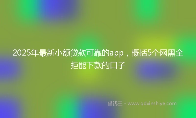 2025年最新小额贷款可靠的app，概括5个网黑全拒能下款的口子