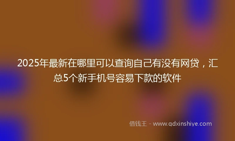 2025年最新在哪里可以查询自己有没有网贷，汇总5个新手机号容易下款的软件