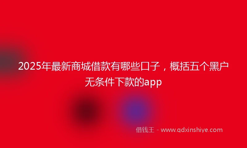 2025年最新商城借款有哪些口子，概括五个黑户无条件下款的app