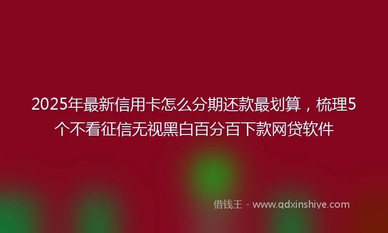 2025年最新信用卡怎么分期还款最划算，梳理5个不看征信无视黑白百分百下款网贷软件