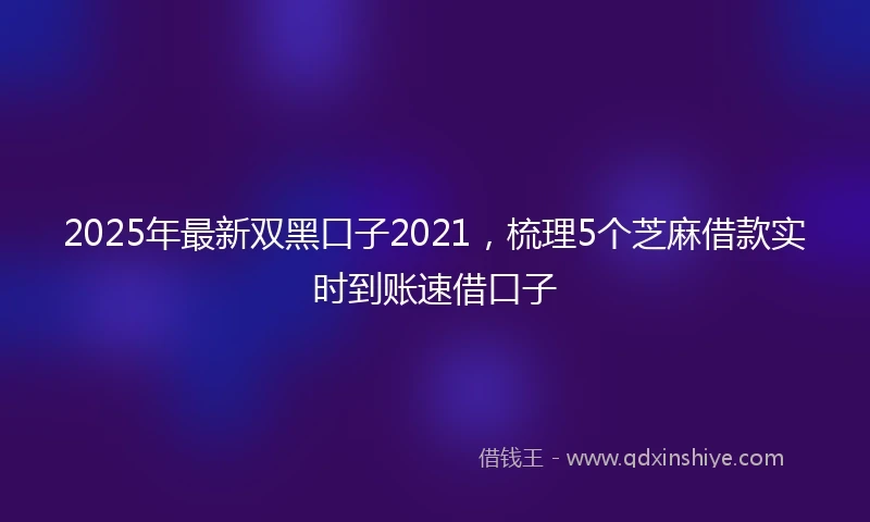 2025年最新双黑口子2021，梳理5个芝麻借款实时到账速借口子