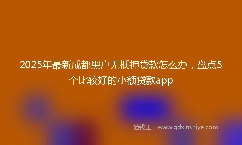 2025年最新成都黑户无抵押贷款怎么办，盘点5个比较好的小额贷款app