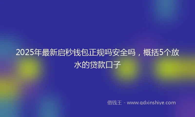 2025年最新启秒钱包正规吗安全吗，概括5个放水的贷款口子