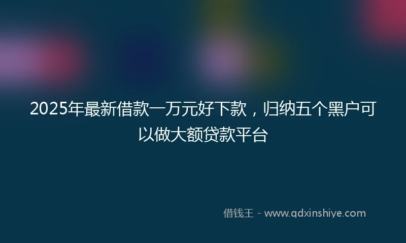 2025年最新借款一万元好下款，归纳五个黑户可以做大额贷款平台