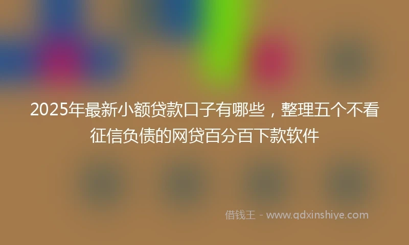 2025年最新小额贷款口子有哪些，整理五个不看征信负债的网贷百分百下款软件