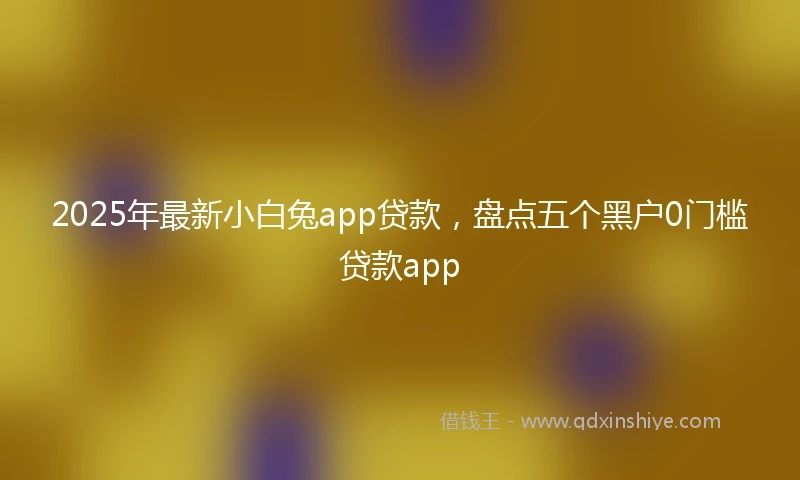 2025年最新小白兔app贷款，盘点五个黑户0门槛贷款app