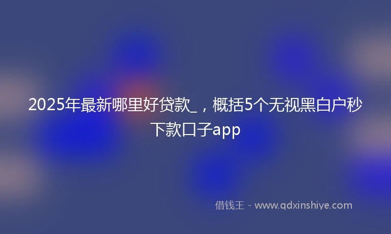 2025年最新哪里好贷款_，概括5个无视黑白户秒下款口子app