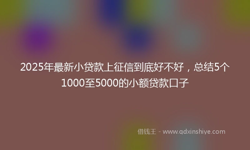 2025年最新小贷款上征信到底好不好，总结5个1000至5000的小额贷款口子