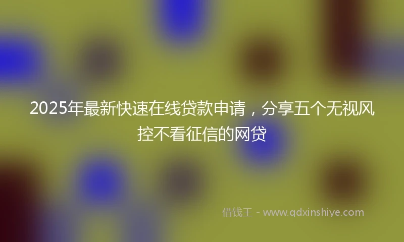 2025年最新快速在线贷款申请，分享五个无视风控不看征信的网贷