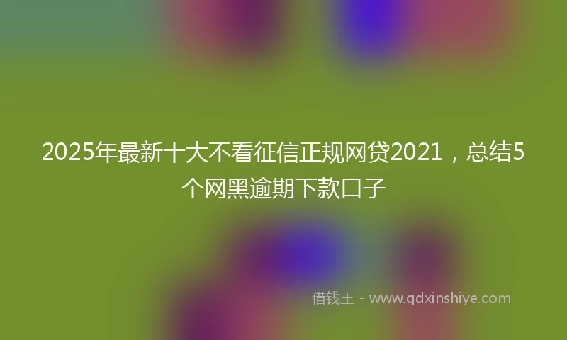 2025年最新十大不看征信正规网贷2021，总结5个网黑逾期下款口子
