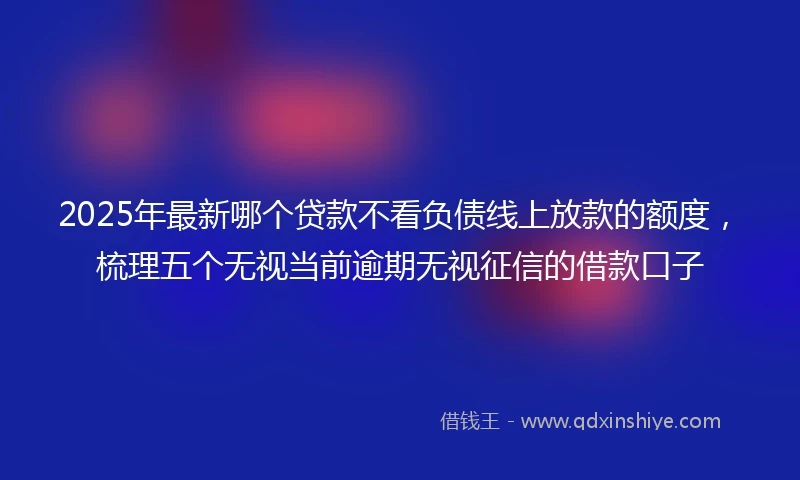 2025年最新哪个贷款不看负债线上放款的额度，梳理五个无视当前逾期无视征信的借款口子