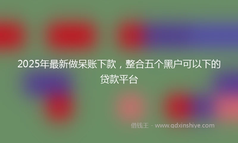 2025年最新做呆账下款，整合五个黑户可以下的贷款平台