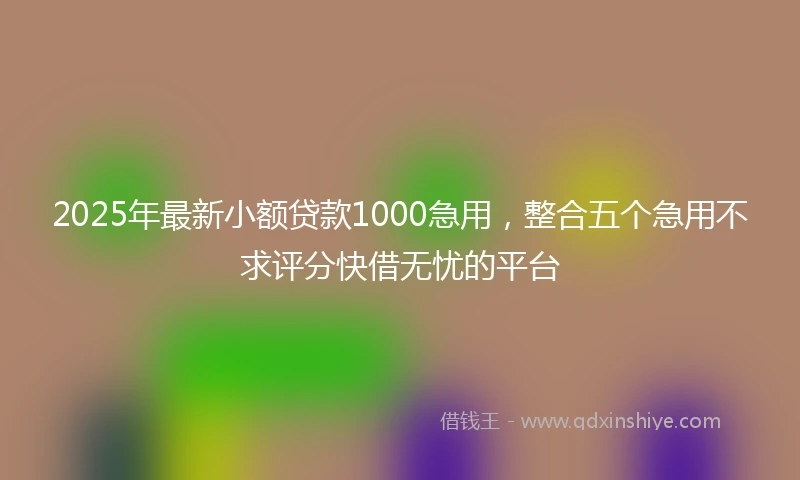 2025年最新小额贷款1000急用，整合五个急用不求评分快借无忧的平台