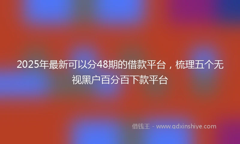 2025年最新可以分48期的借款平台，梳理五个无视黑户百分百下款平台