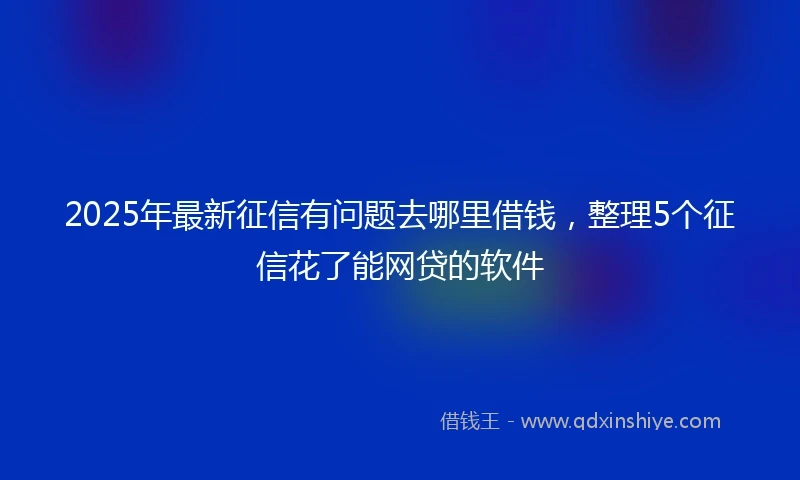 2025年最新征信有问题去哪里借钱，整理5个征信花了能网贷的软件