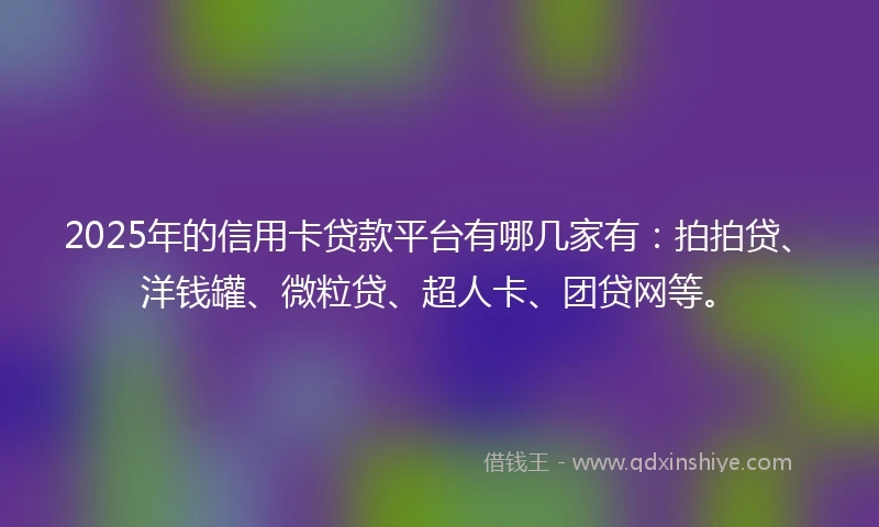 2025年的信用卡贷款平台有哪几家有：拍拍贷、洋钱罐、微粒贷、超人卡、团贷网等。