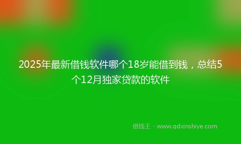 2025年最新借钱软件哪个18岁能借到钱，总结5个12月独家贷款的软件