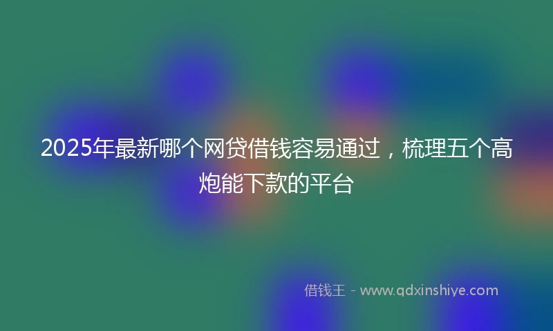 2025年最新哪个网贷借钱容易通过，梳理五个高炮能下款的平台