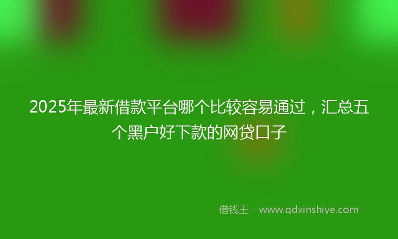2025年最新借款平台哪个比较容易通过，汇总五个黑户好下款的网贷口子